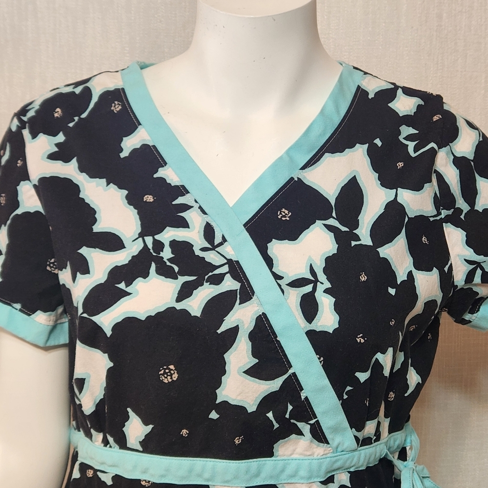 Koi Blue Black Belted Cotton Style 115PR Large - Picture 2 of 9